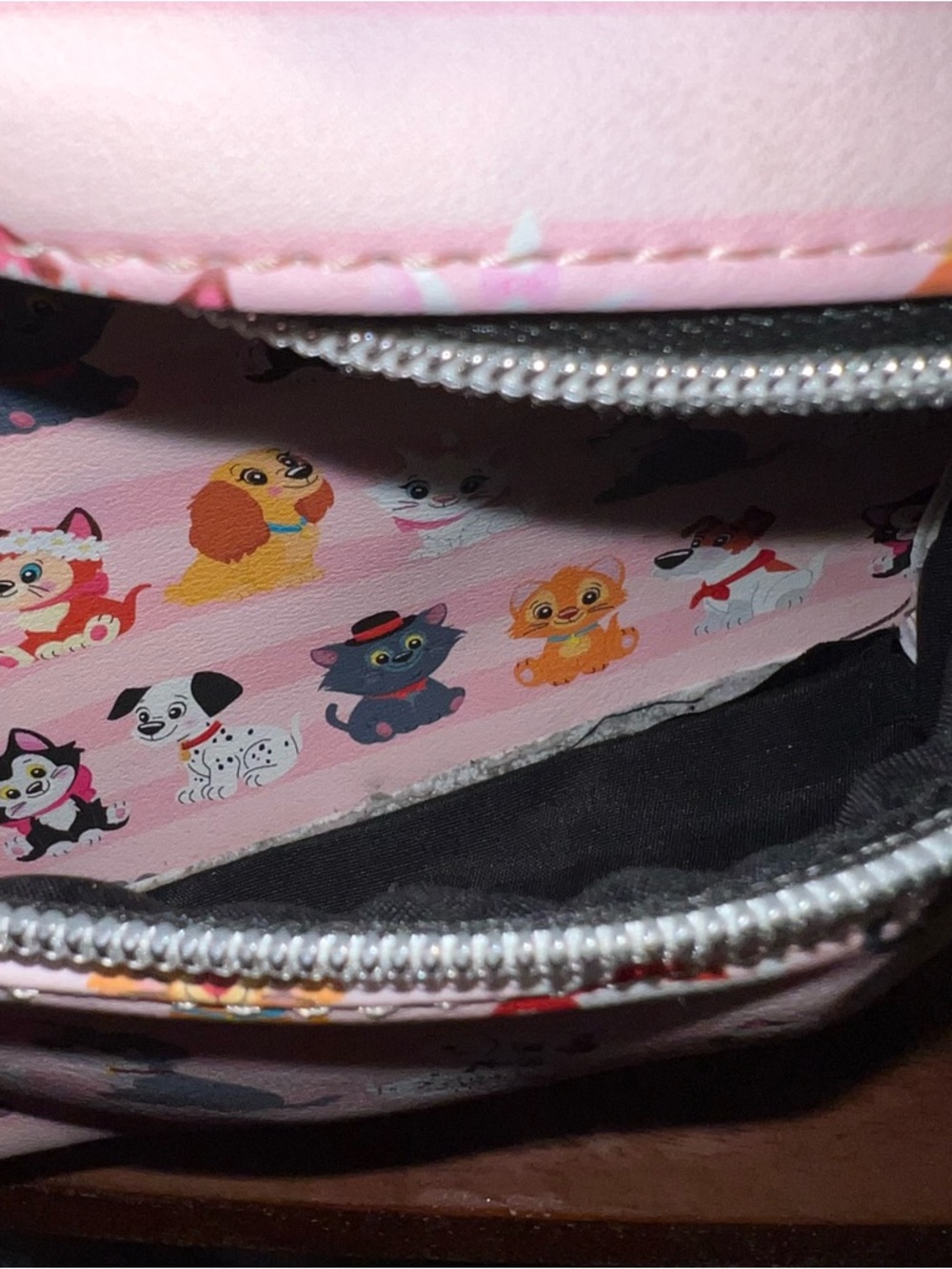 Loungefly Disney Cats & Dogs Pink Striped Dalmatian Lady Tramp Mini Backpack - Picture 14 of 17